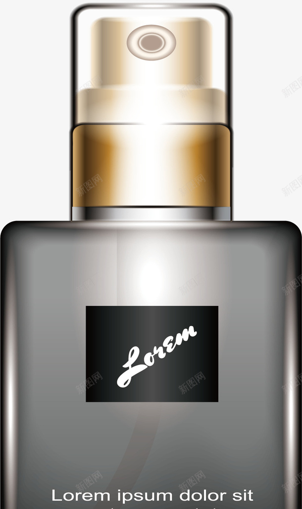 小灰瓶精华液矢量图eps免抠素材_新图网 https://ixintu.com 灰色 玻璃方瓶 玻璃瓶 矢量素材 精华液 矢量图