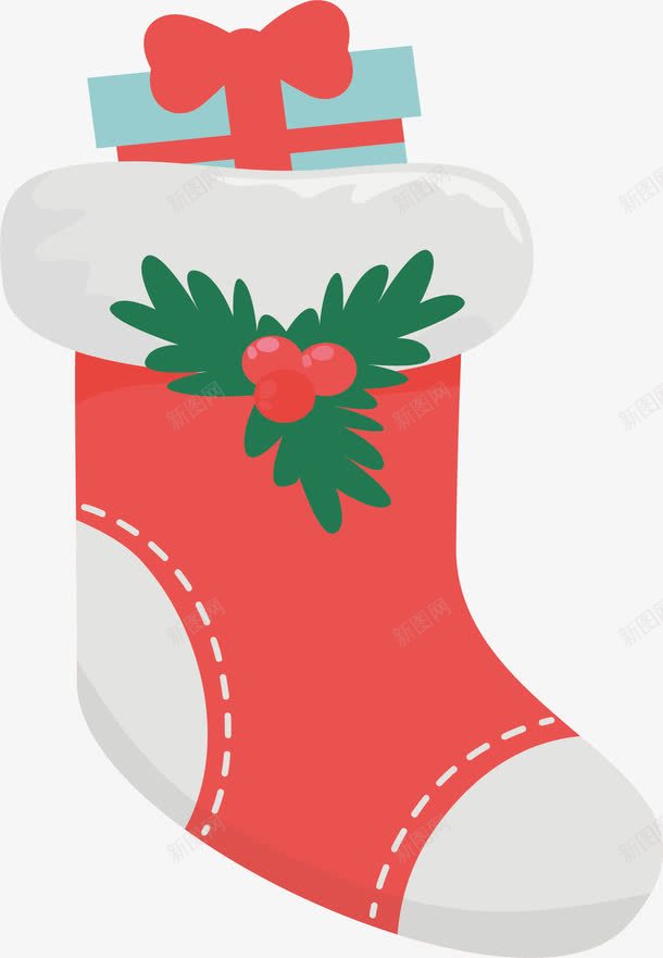 圣诞节红色圣诞礼物袜png免抠素材_新图网 https://ixintu.com 圣诞礼物 圣诞节 圣诞袜 矢量png 礼物袜 红色圣诞袜
