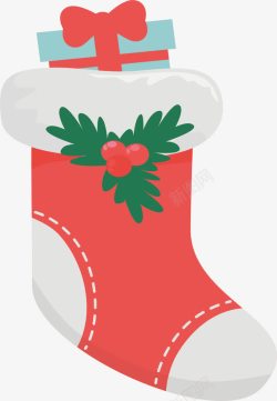 圣诞节红色圣诞礼物袜素材
