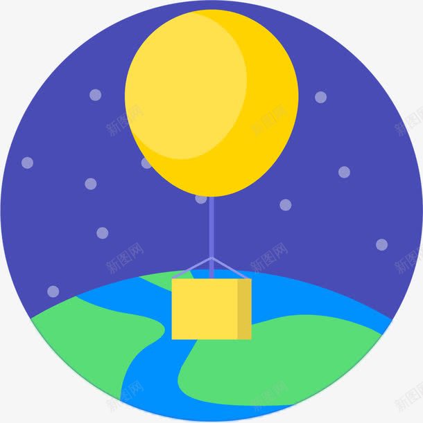 热气球png免抠素材_新图网 https://ixintu.com 卡通 热气球 空中 黄色