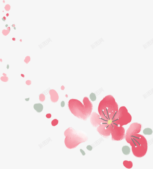 小清新花朵漂浮png免抠素材_新图网 https://ixintu.com 小清新 手绘 水彩 漂浮素材 花朵 装饰图案