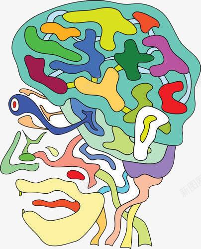 彩色创意大脑示意图png免抠素材_新图网 https://ixintu.com 人体器官 动漫 大脑 平面 彩色 手绘 水彩画 脑子