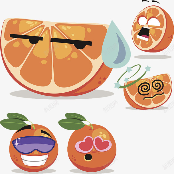 卡通可爱的香橙表情png免抠素材_新图网 https://ixintu.com 卡通 可爱 晕倒 橙子 汗 爱心 表情 酷帅 香橙 香橙卡通 龇牙