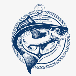 鱼生手绘彩绘鱼商务标志高清图片