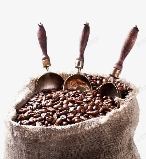 一袋子咖啡豆png免抠素材_新图网 https://ixintu.com 勺子 咖啡 咖啡素材 咖啡豆