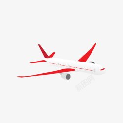 红白色的飞机素材