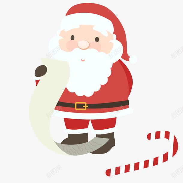 站着的圣诞老人png免抠素材_新图网 https://ixintu.com 卡通圣诞老人 圣诞老人矢量图 拐杖 站着的圣诞老人