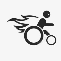 残疾人标志坐轮椅素材