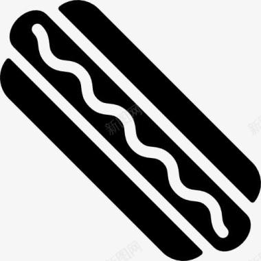 热狗上视图图标图标