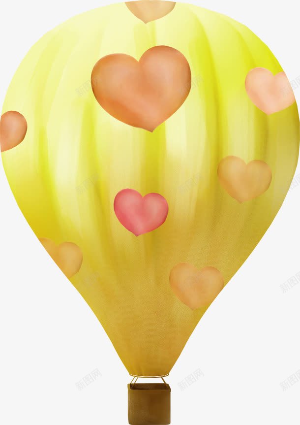 手绘黄色氢气球png免抠素材_新图网 https://ixintu.com 图片 氢气 黄色