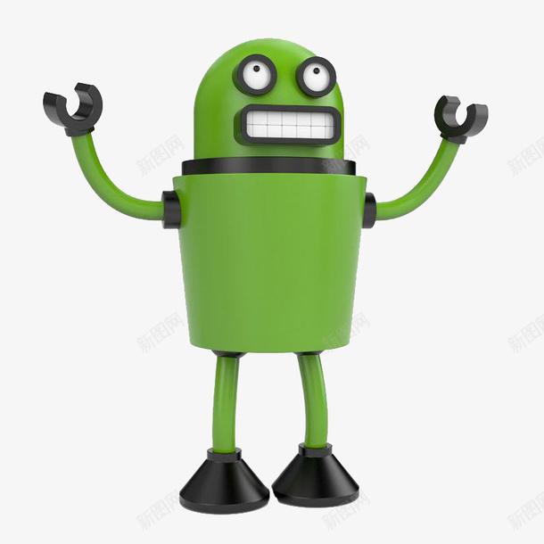 可爱的机器人png免抠素材_新图网 https://ixintu.com 卡通 可爱的 展开双臂 张开双臂 张开双臂的人 手绘 简笔 绿色的