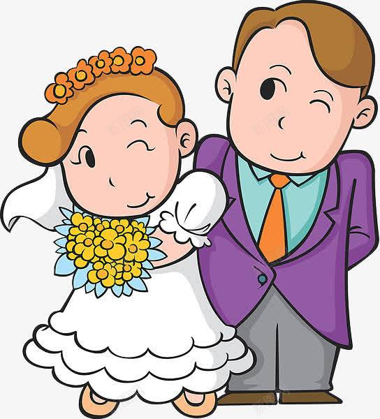 卡通新娘和新郎png免抠素材_新图网 https://ixintu.com 卡通风格 婚礼 新人 新娘 新郎 集体婚礼 鲜花