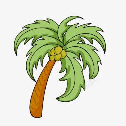 澶帇妞板瓙镙卡通绿色椰子树矢量图高清图片