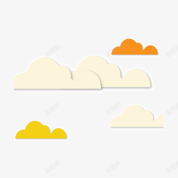 卡通可爱云朵矢量图ai免抠素材_新图网 https://ixintu.com 云朵 卡通 可爱 矢量图