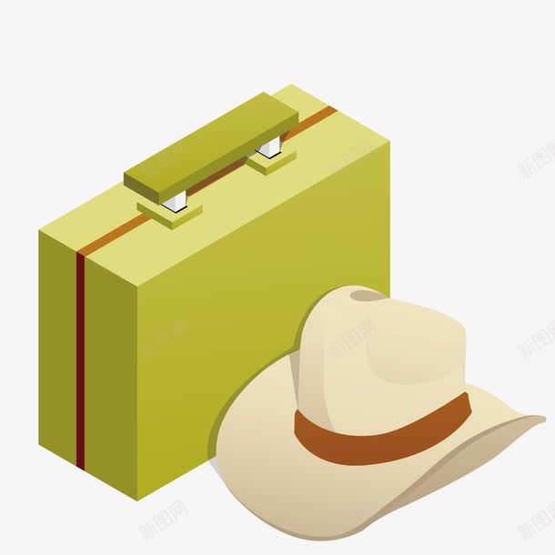 装着帽子的旅行箱png免抠素材_新图网 https://ixintu.com 帽子 旅行箱 箱子