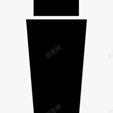 发廊管黑色容器形状的侧视图图标图标