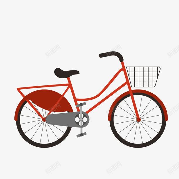 红色复古自行车png免抠素材_新图网 https://ixintu.com 装饰 运动 锻炼 骑行