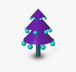 紫色的圣诞树素材