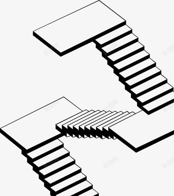 黑色简约手绘台阶png免抠素材_新图网 https://ixintu.com 台阶 简约 黑色