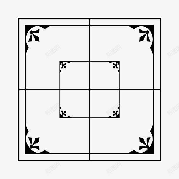 田字边框png免抠素材_新图网 https://ixintu.com 田字 田字框 细线 花纹 边框