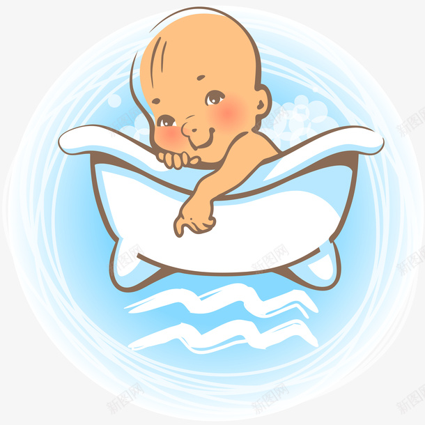 洗澡的小孩png免抠素材_新图网 https://ixintu.com PNG素材 卡通 小孩 洗澡