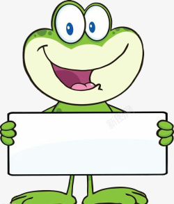 可爱青蛙拿纸板素材