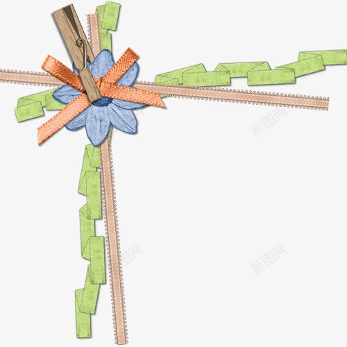 丝带角边png免抠素材_新图网 https://ixintu.com 丝带 时尚 绿色 边框