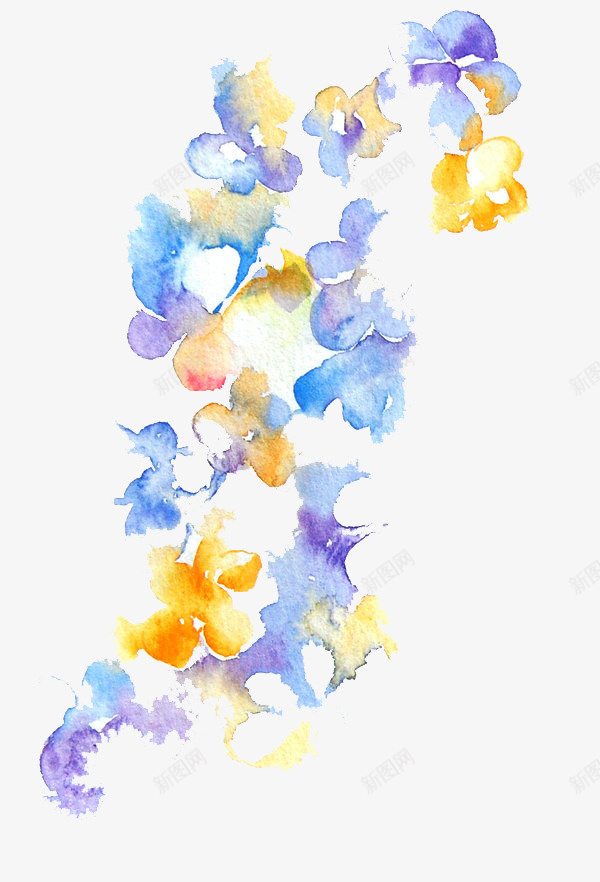 水彩花卉背景psd免抠素材_新图网 https://ixintu.com 水彩 花卉