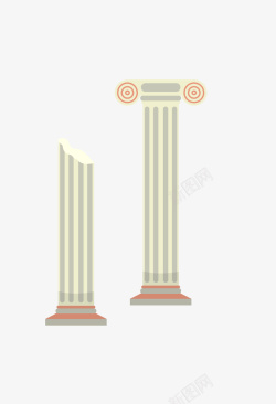 宫殿柱子卡通扁平化宫殿柱子矢量图高清图片