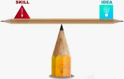 创意铅笔天平素材