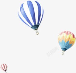 彩色田园漂浮氢气球素材