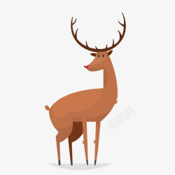 黑鹿咖啡卡通咖啡色卡通野生动物鹿矢量图高清图片