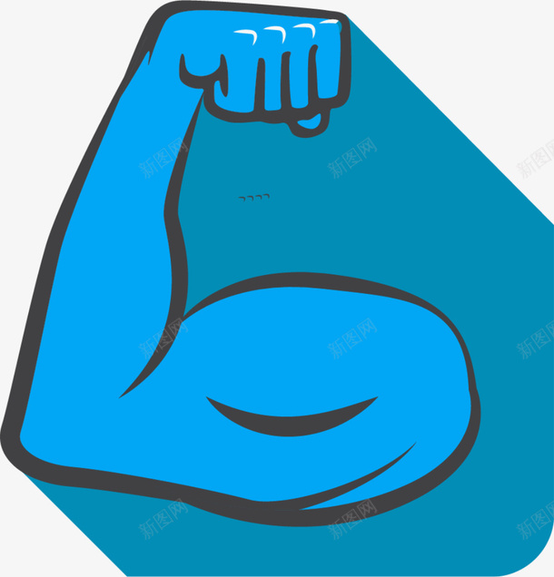 蓝色肌肉png免抠素材_新图网 https://ixintu.com 力量手臂 手臂 粗壮手臂 肌肉手臂 肌肉群 蓝色