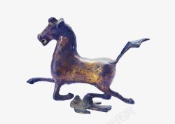 矢量破碎的古文物铜器马匹高清图片
