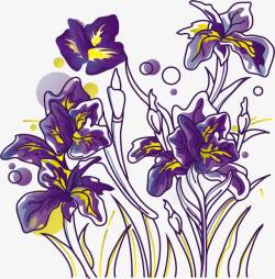 兰花浮雕浪漫紫色兰花高清图片