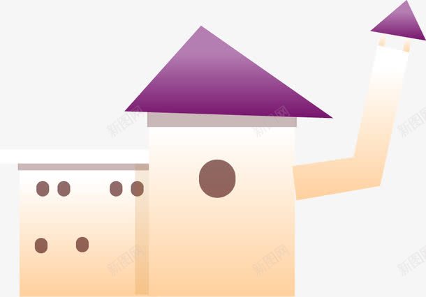 紫色卡通房子儿童背景墙png免抠素材_新图网 https://ixintu.com 儿童 卡通 房子 紫色 背景