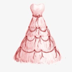 粉色婚礼服素材