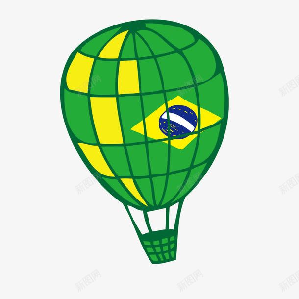 巴西国旗热气球png免抠素材_新图网 https://ixintu.com 巴西国旗 矢量巴西绿色热气球 矢量气球 矢量热气球