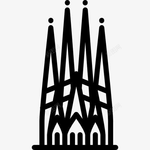 神圣家族图标png_新图网 https://ixintu.com 圣家 地标 天主教 巴塞罗那 建筑 教堂建筑 纪念碑 西班牙