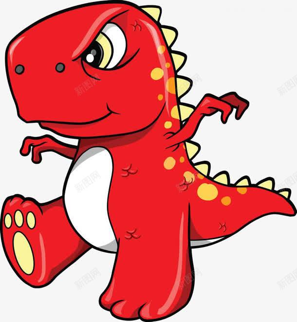 彩绘红色的恐龙png免抠素材_新图网 https://ixintu.com 卡通恐龙 彩绘 恐龙 红色