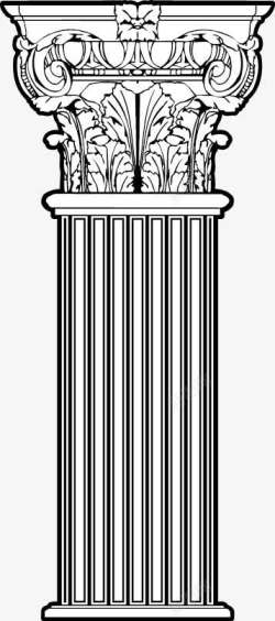 手绘柱子欧式古典花纹柱子高清图片