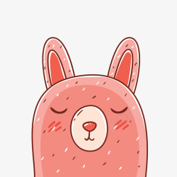 害羞的小兔害羞表情粉色小兔子高清图片