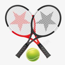 精美网球与网球拍素材