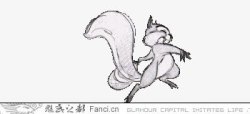 卡通画松鼠卡通漫画素材