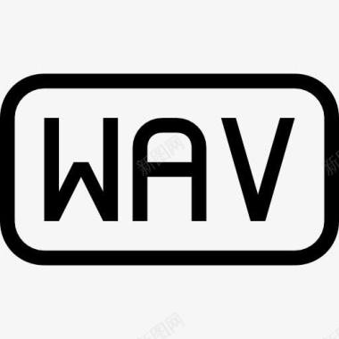 wav文件类型的圆角矩形概述界面符号图标图标