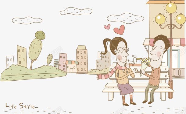 约会的情侣png免抠素材_新图网 https://ixintu.com 卡通 情侣 插画 约会