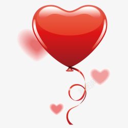 浪漫爱情情人节心形气球丝带素材