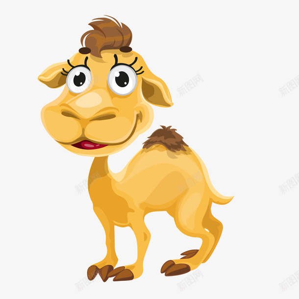 卡通骆驼动物矢量图ai免抠素材_新图网 https://ixintu.com 动物设计 卡通 扁平化 骆驼 黄色 矢量图