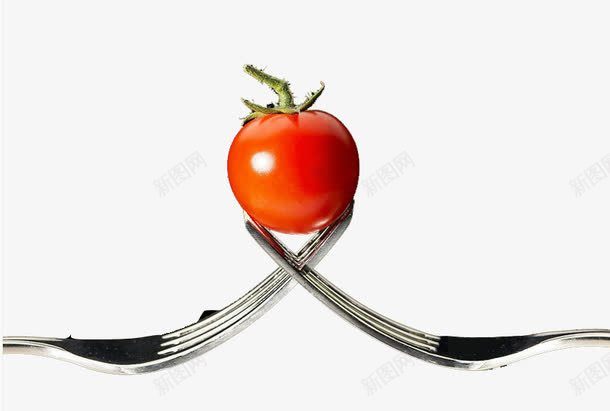 刀叉上的番茄png免抠素材_新图网 https://ixintu.com png图 俩个 刀叉 番茄