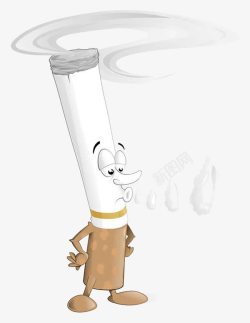 卡通香烟拟人化吸烟素材